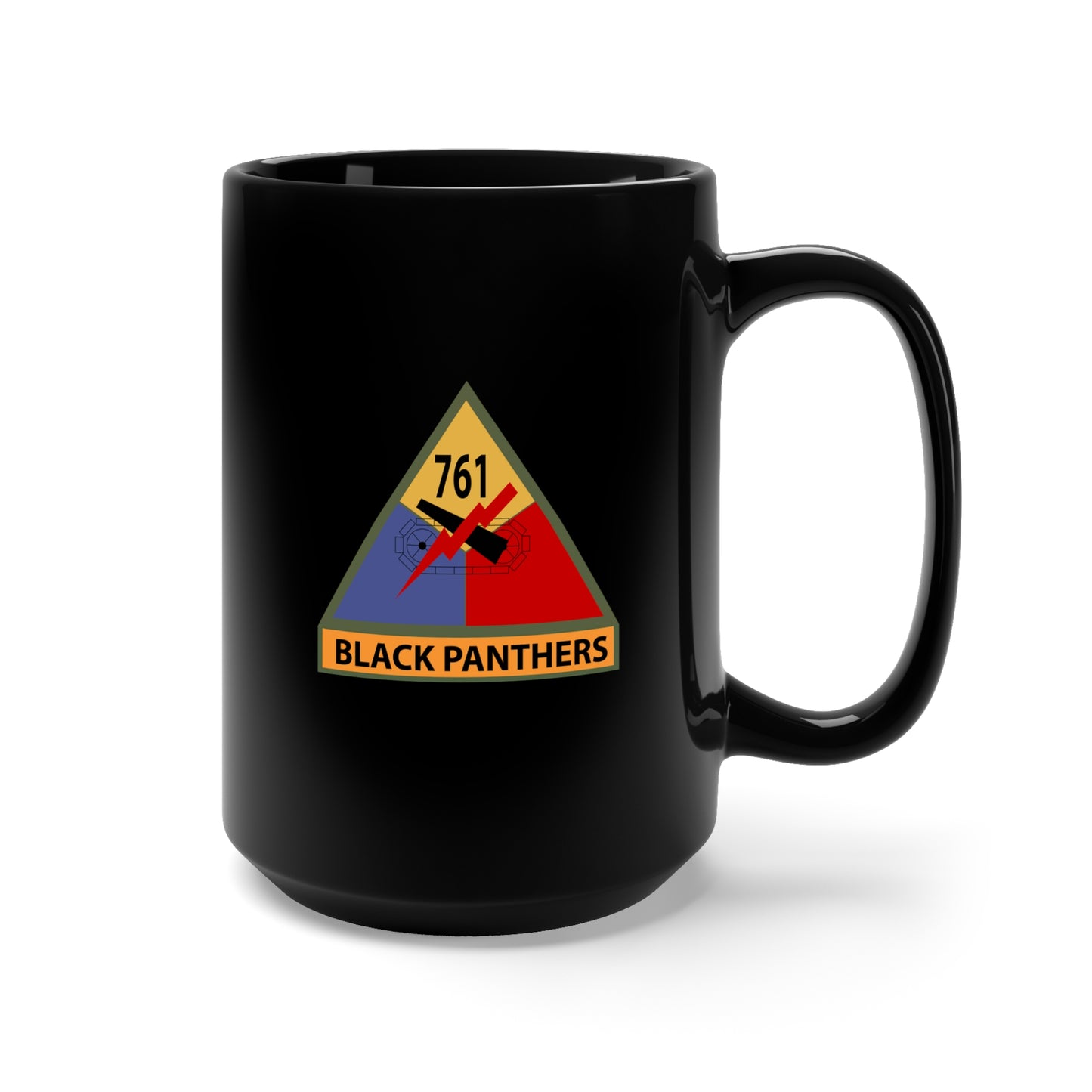 Black Mug 15oz - SSI - 761st Tank Batalion w Name Tape X 300