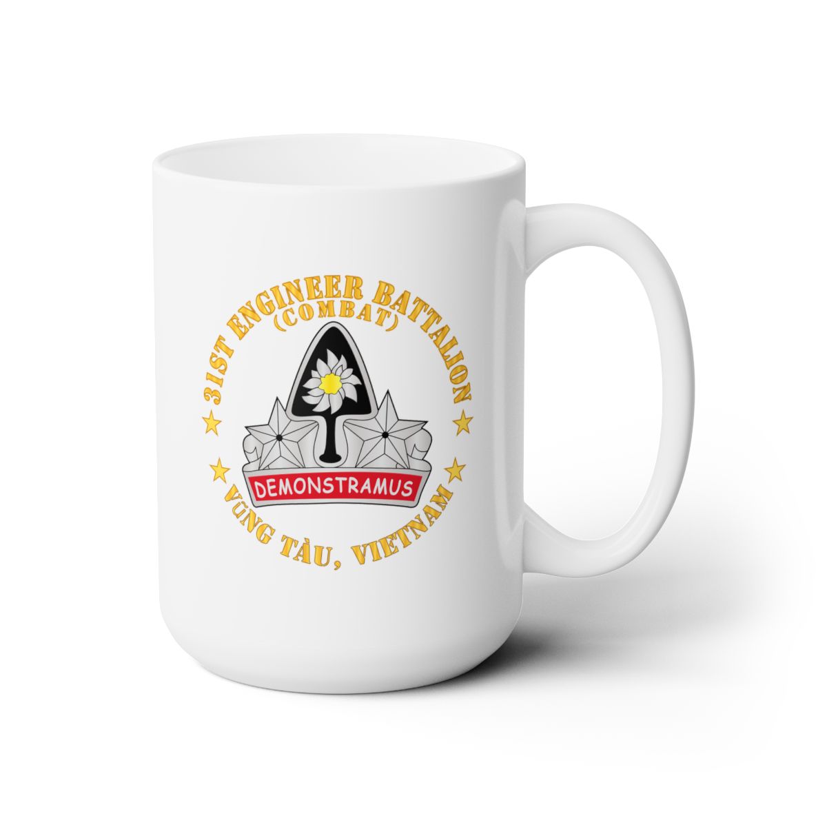 White Ceramic Mug 15oz - Army - 31st Engineer Battalion (Combat) - Vung Tau, Vietnam