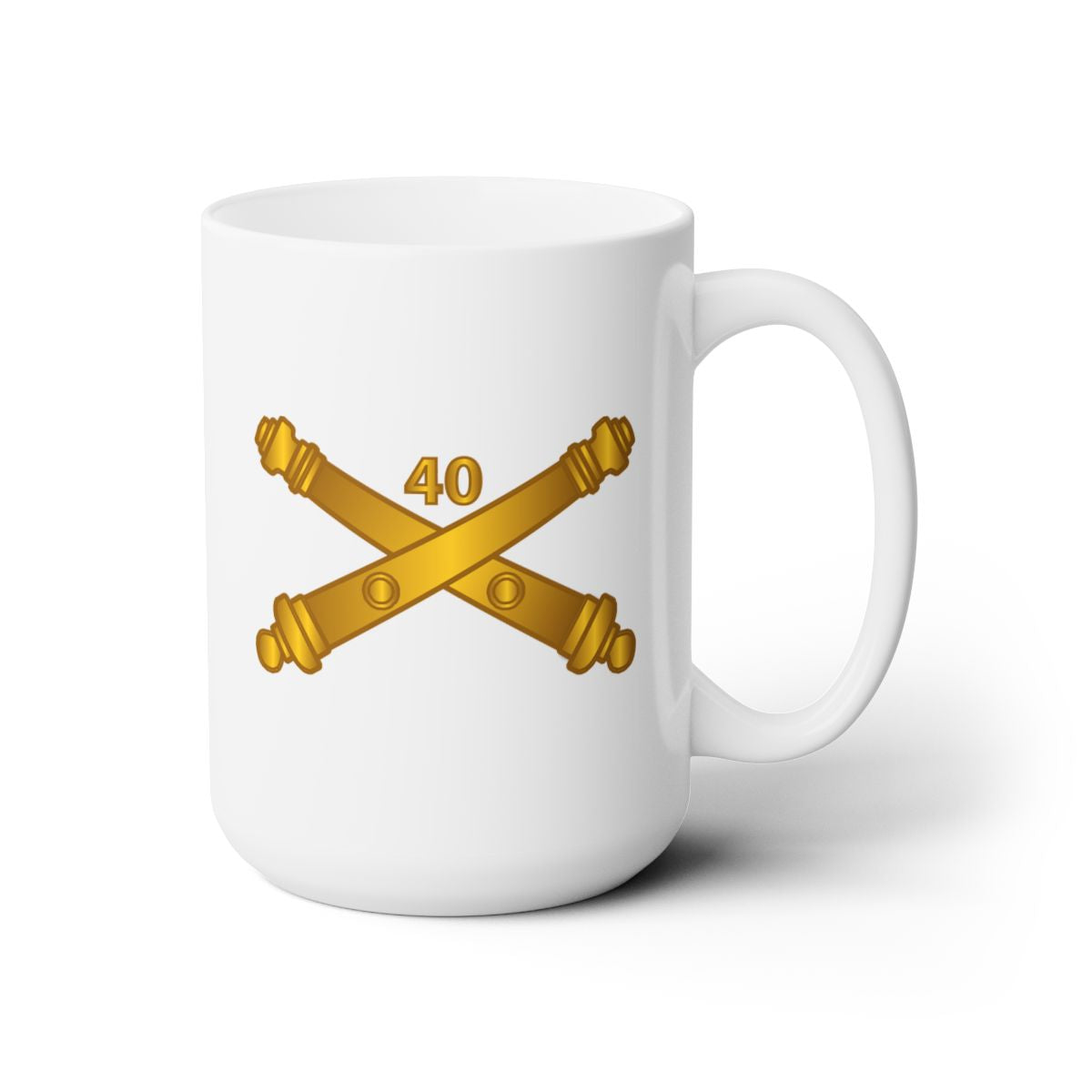 White Ceramic Mug 15oz - Army - 40th Artillery Branch wo Txt
