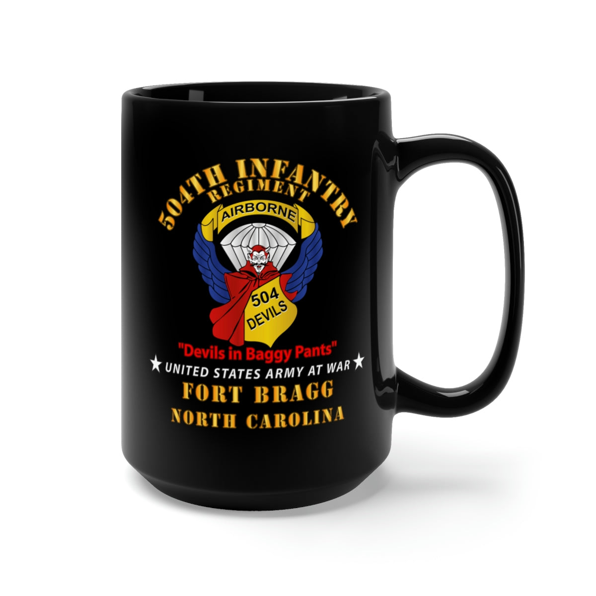 Black Mug 15oz - Army - 504th Infantry Regiment - Devils - FBNC X 300