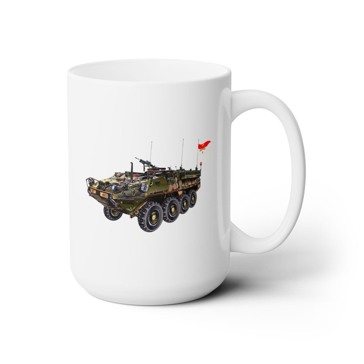 White Ceramic Mug 15oz - Army - 3rd Squadron, 17th Cavalry Regiment Stryker Vehicle wo Txt