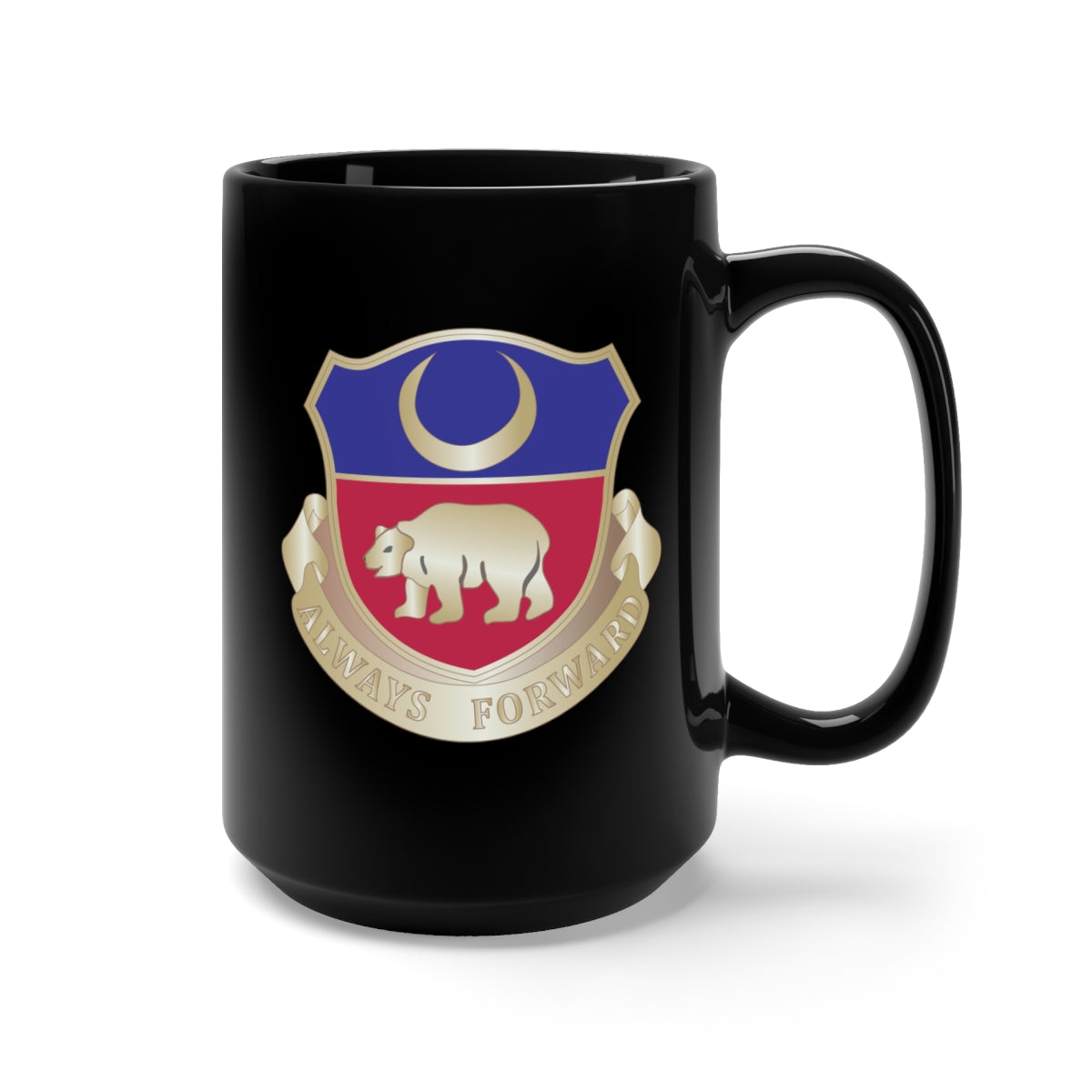 Black Mug 15oz - 408th Infantry Regiment - Gold X 300