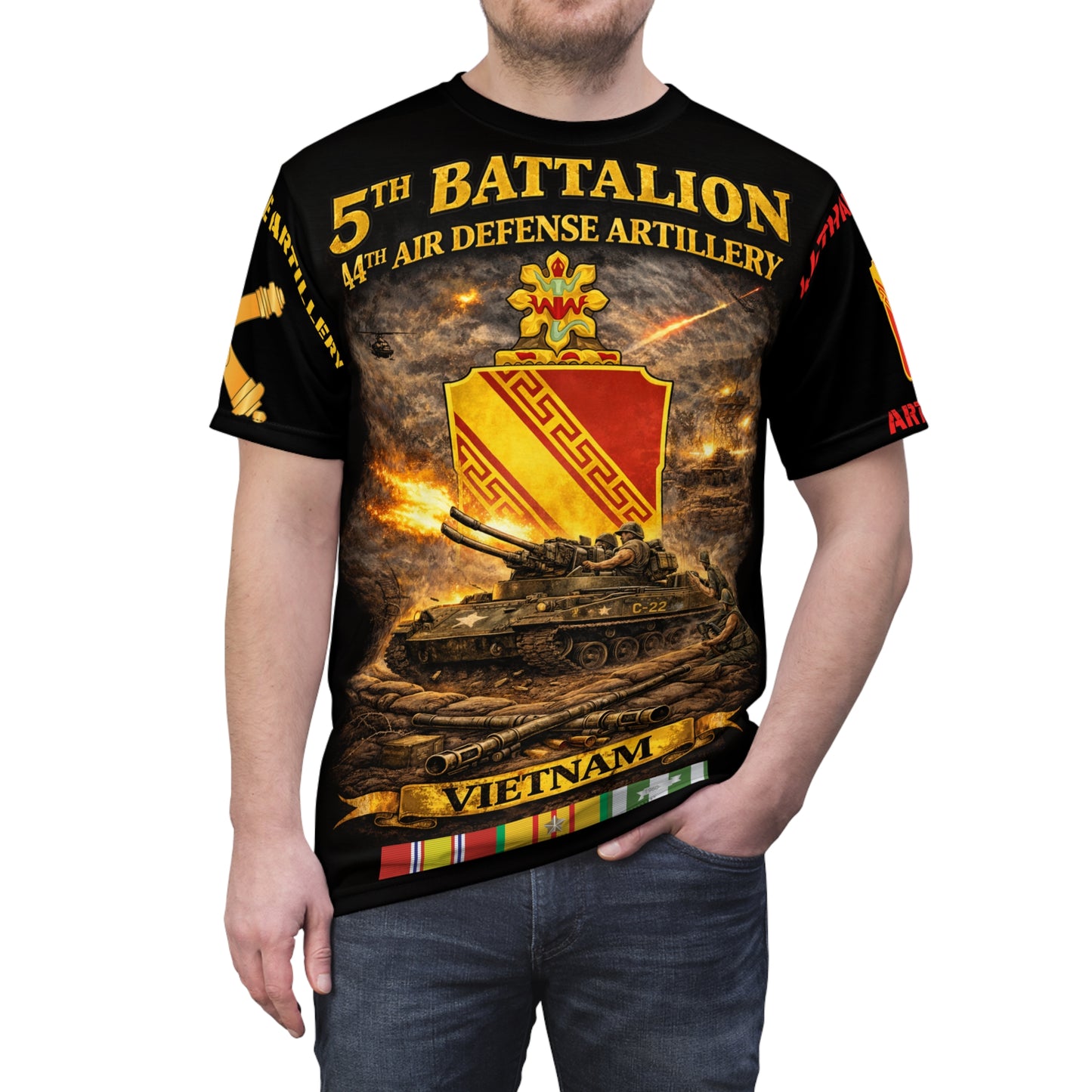 44th Air Defense Artillery M42 Duster Vietnam Tribute Tee | All-Over Print