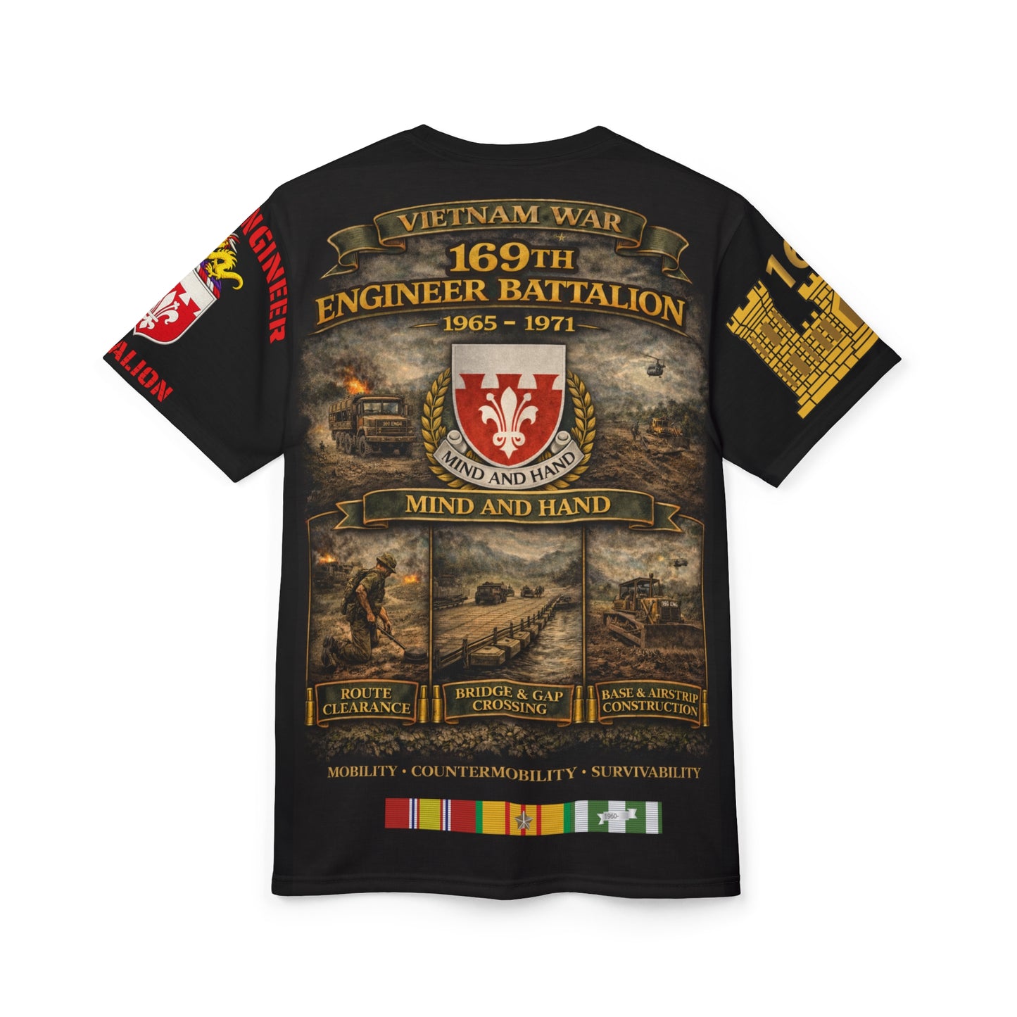 169th Engineer Battalion Vietnam Service Tribute Tee | All-Over Print