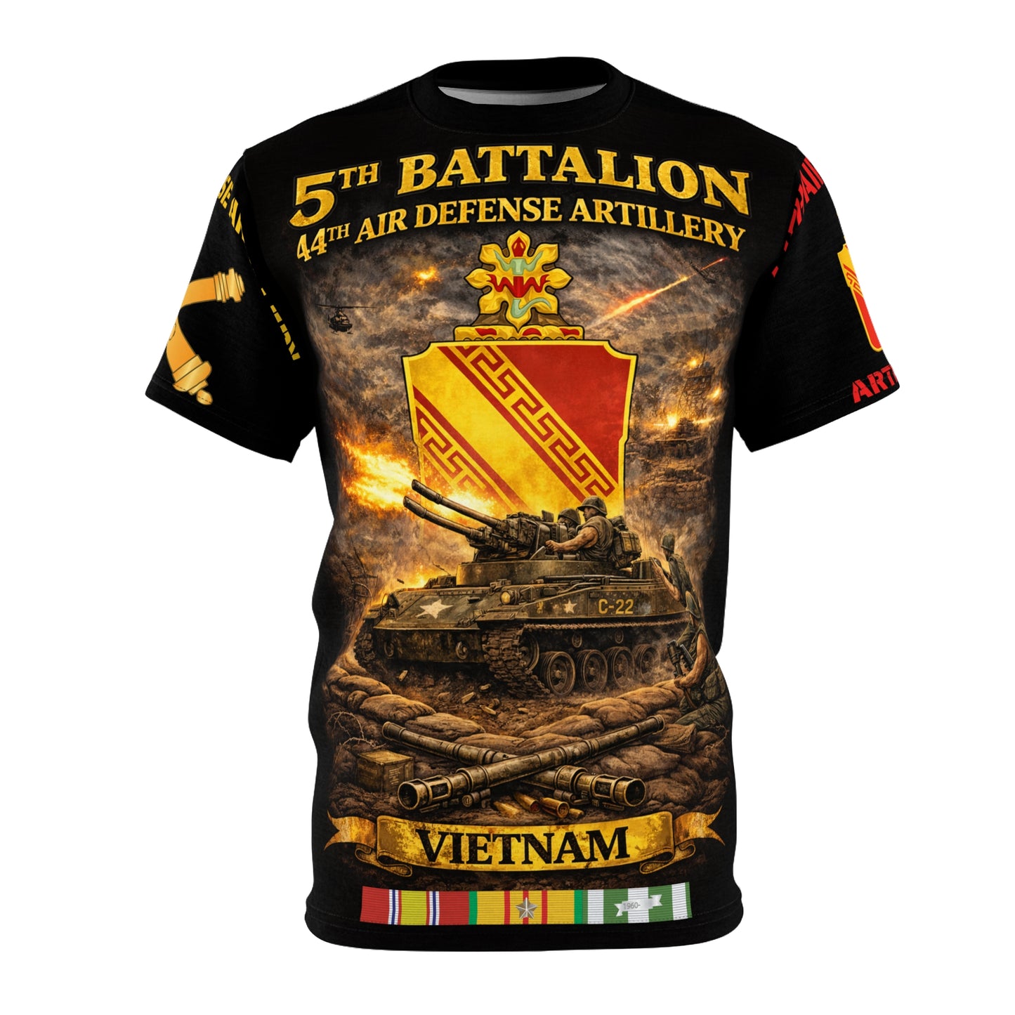 44th Air Defense Artillery M42 Duster Vietnam Tribute Tee | All-Over Print