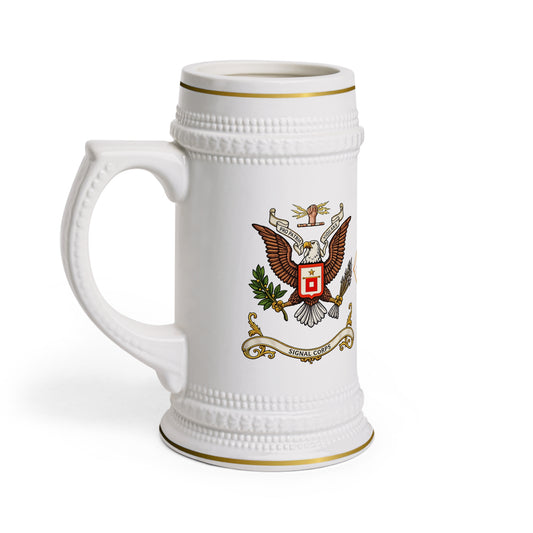 Signal Corps Coat of Arms Beer Stein Mug — Signal Corps Branch