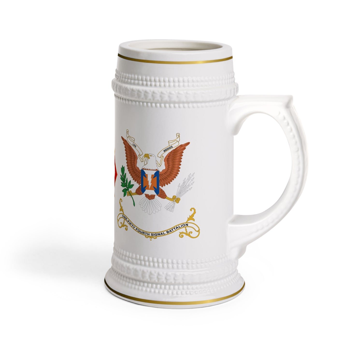 154th Signal Battalion Coat of Arms Beer Stein Mug — Signal Corps Branch