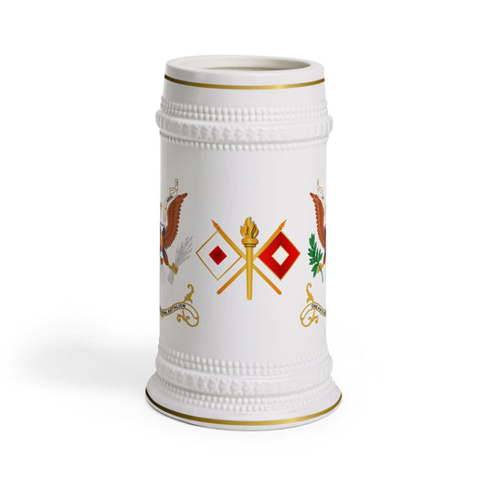 154th Signal Battalion Coat of Arms Beer Stein Mug — Signal Corps Branch